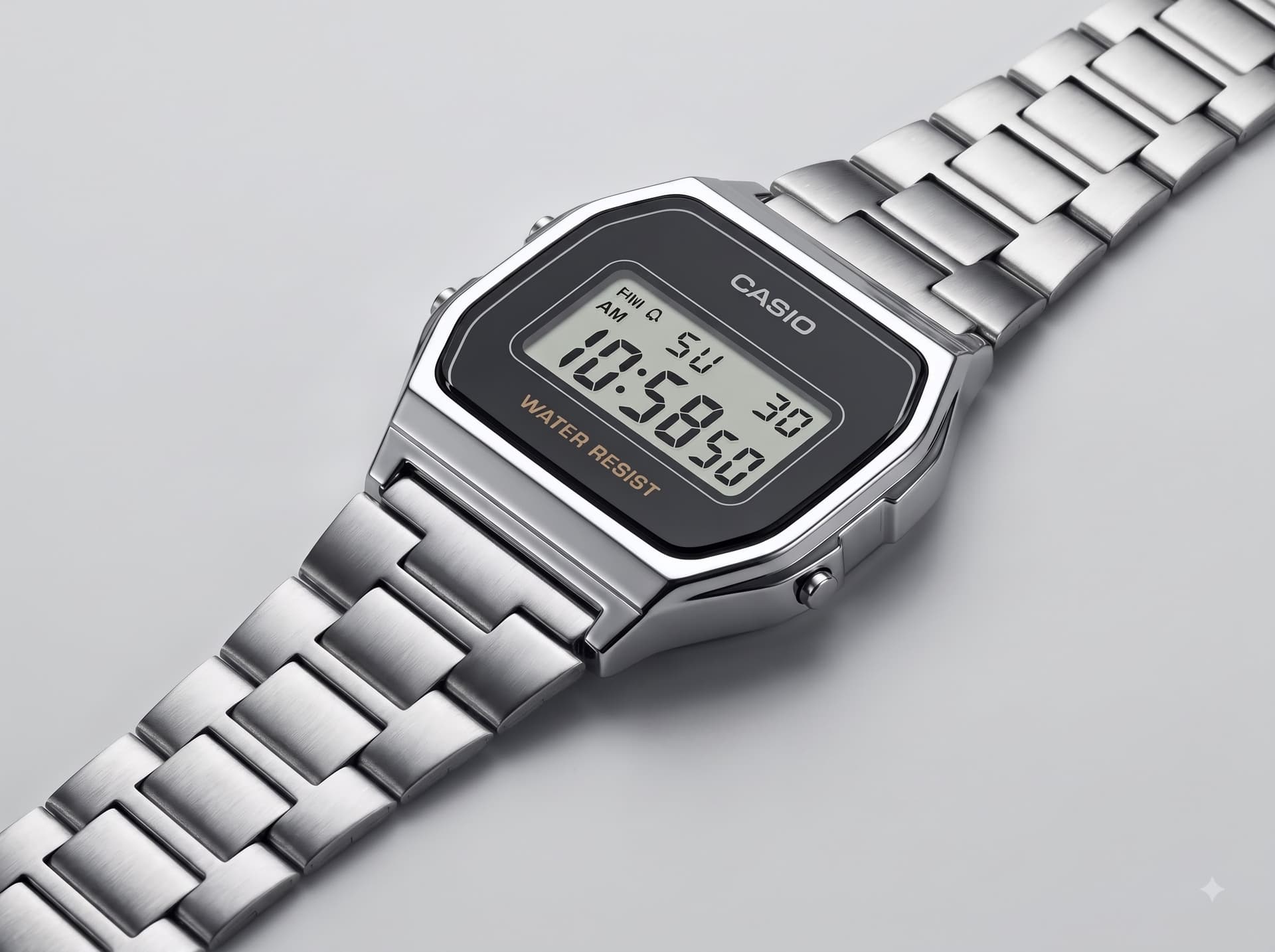 Casio Vintage Digital Stainless Steel Watch