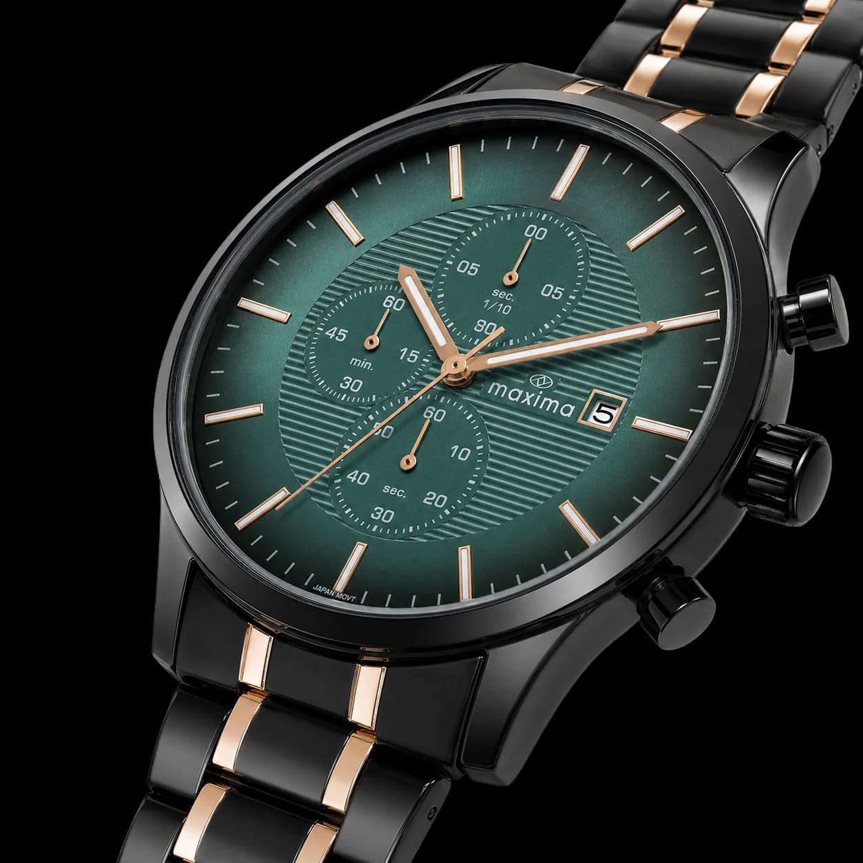 Maxima Rose Gold Titanium Finish Watch